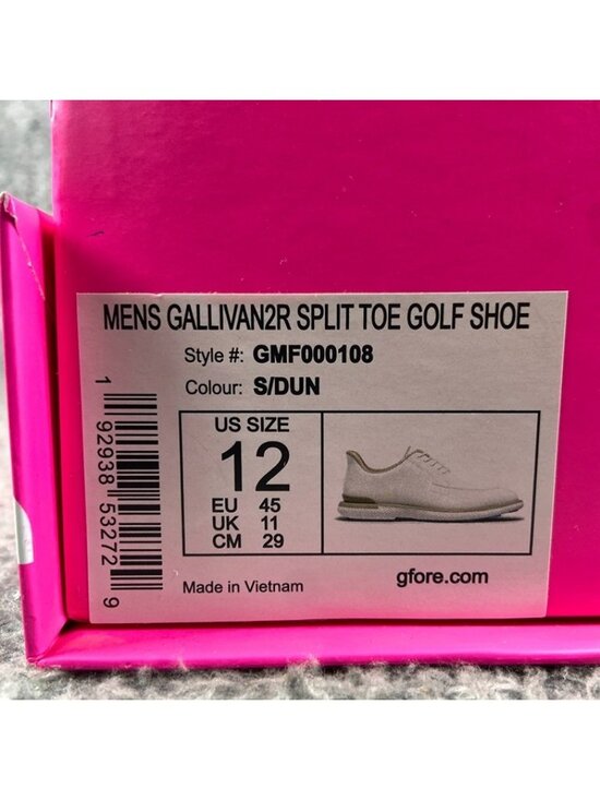G/FORE Gallivan2R Split Toe Golf Shoe Size 12 Men Sand Dune GMF000108 main image 6